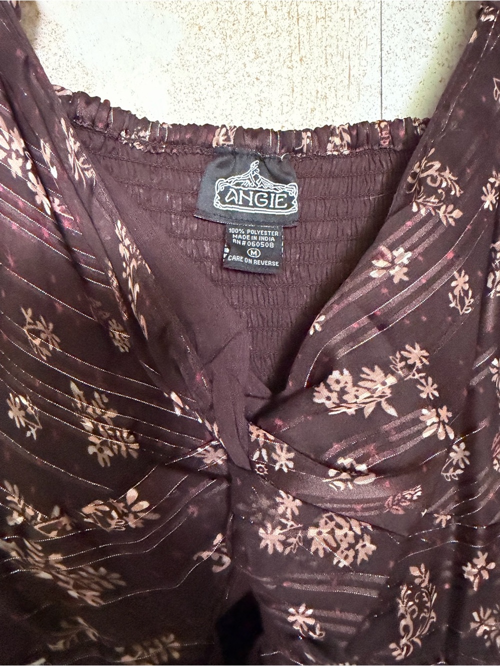 Angie Brown Floral Twist-Front Maxi Dress - Picture 6 of 9